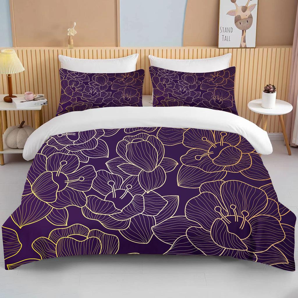 Botanical Flower Double Bed Duvet Cover Bed European Bedding Sets Home Textiles Luxury Pillow Cases Bedroom Bedding Sets