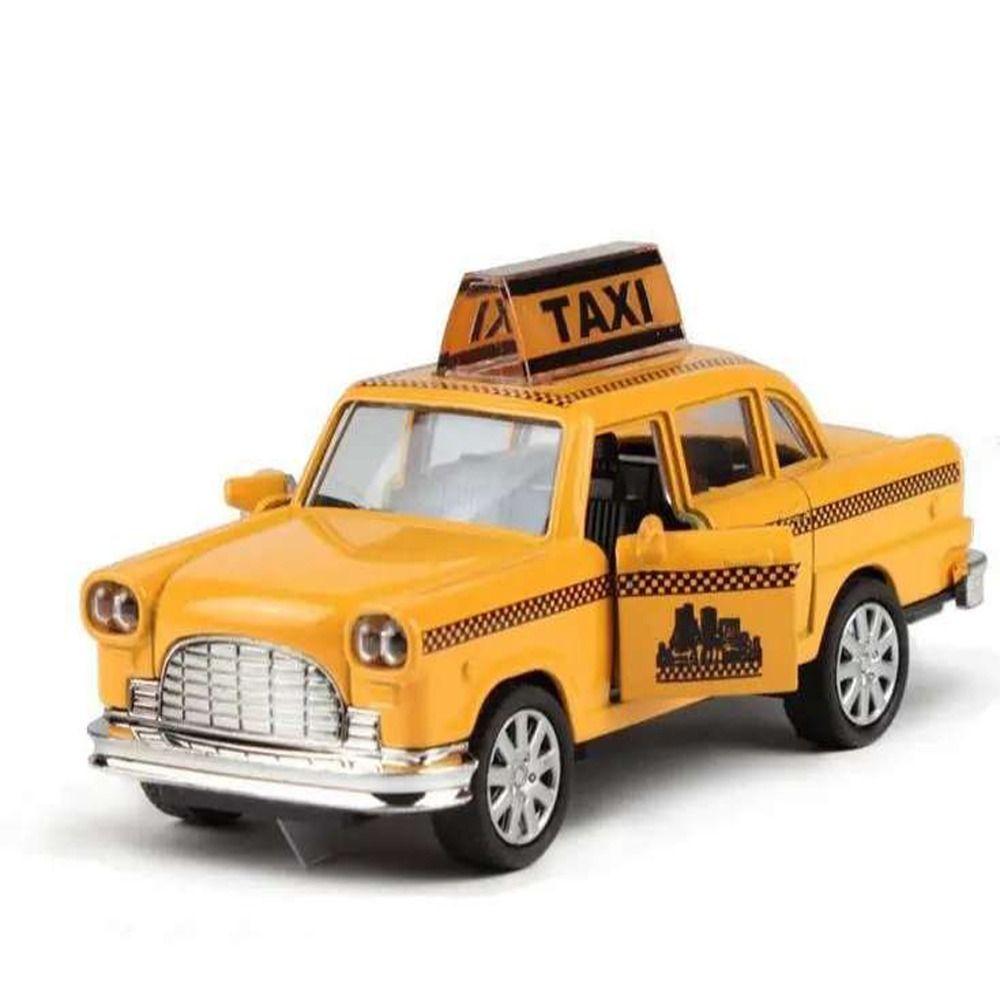 Plastic Miniature Toy Car Zinc Zinc Zinc Alloy Taxi Car Car Fashion Taxi Model Toy  Parent-child