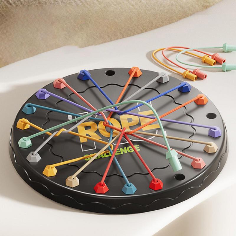 Rope Puzzles Colorful Twisted Rope Sorting Board Game Brain Teaser Fine Motor Skills Toy Travel Game for Kids Ages 3