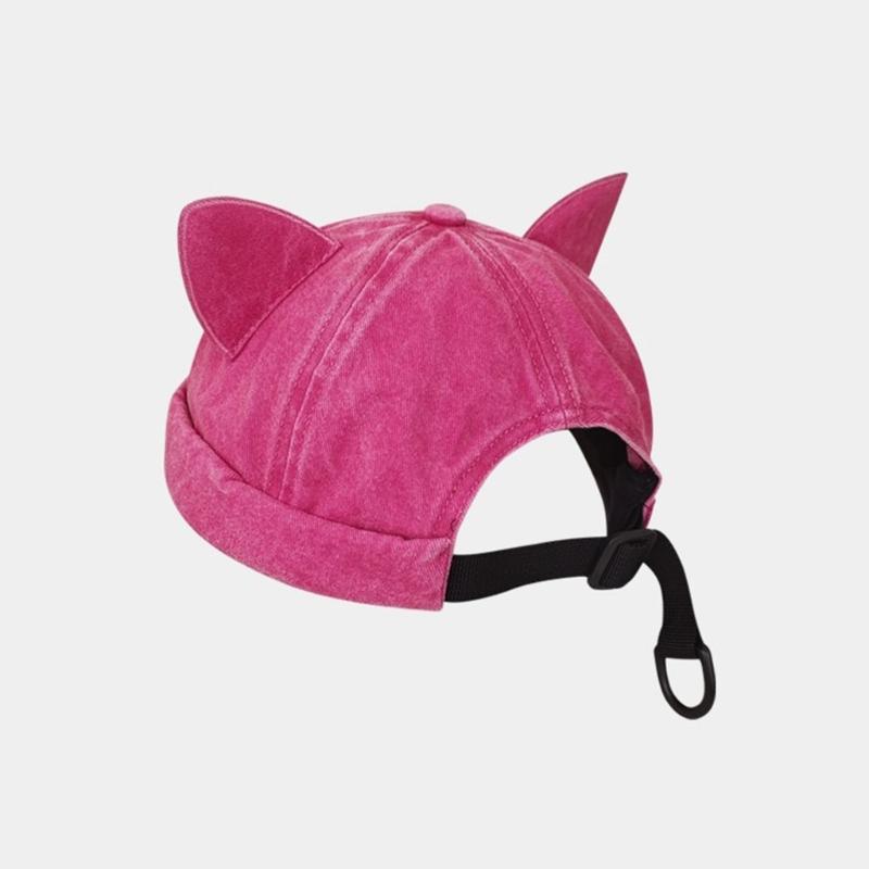 Cat Ear Decor Beanie Hat for Adult Teenagers Portable Beanie Hat Without Brim Spring Summer Anti-UV Hat for Cycling