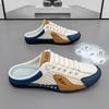 Summer new lace-up men's shoes half slippers board shoes men's one-pedal lazy shoes breathable and lightweight sports and leisure shoes