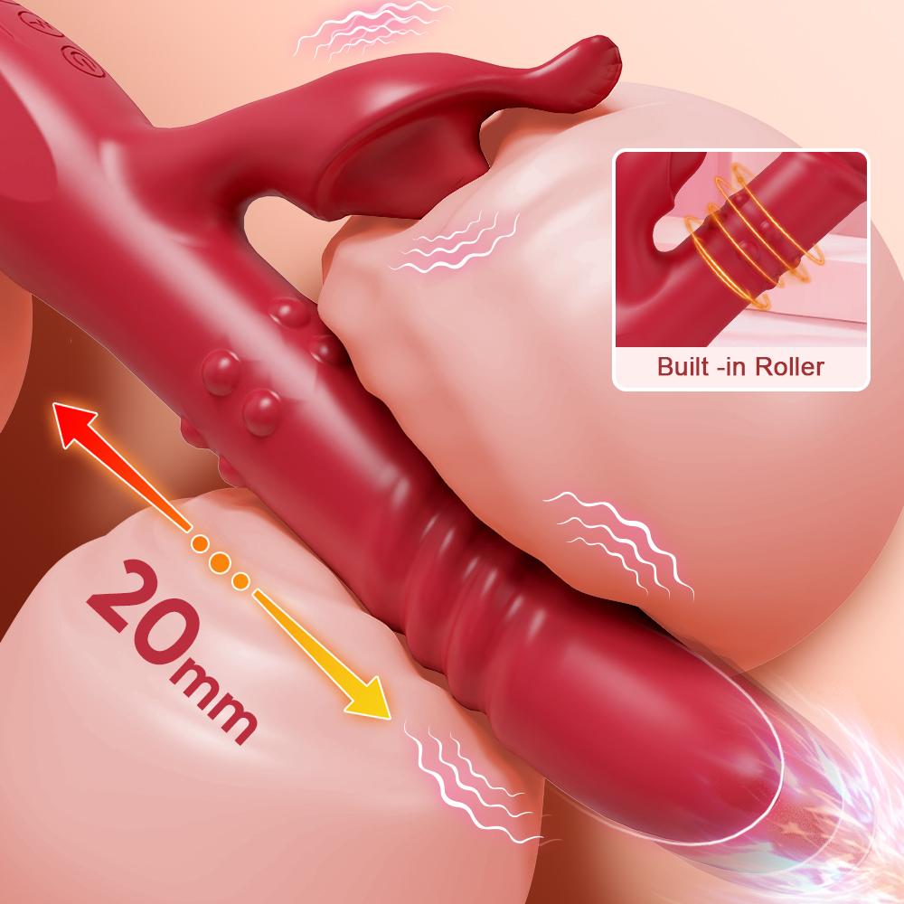 Powerful Rabbit Vibrator For Women G Spot Telescopic Rotating Clitoris Vagina Stimulator Female Masturbator For Adult Sexy Toys
