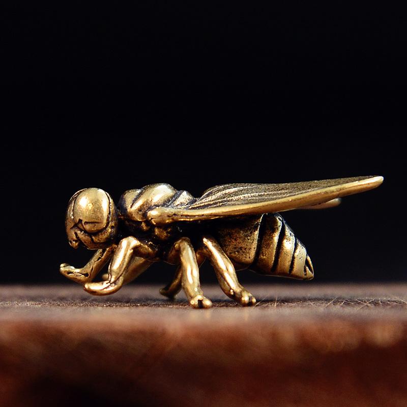 1 Piece Metal Insects Animal Figurine Home Office Desktop Decor Mini Brass Fly Insect Ornament Miniature Statue Vintage Craft