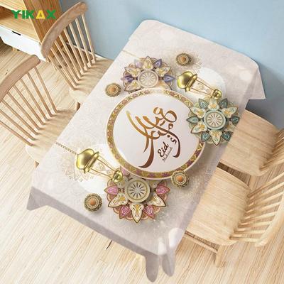Toalha de mesa para decoração de restaurante Eid Mubarak, decoração de Ramadã, tapeçaria, flor, arte islâmica, retangular, à prova d'água