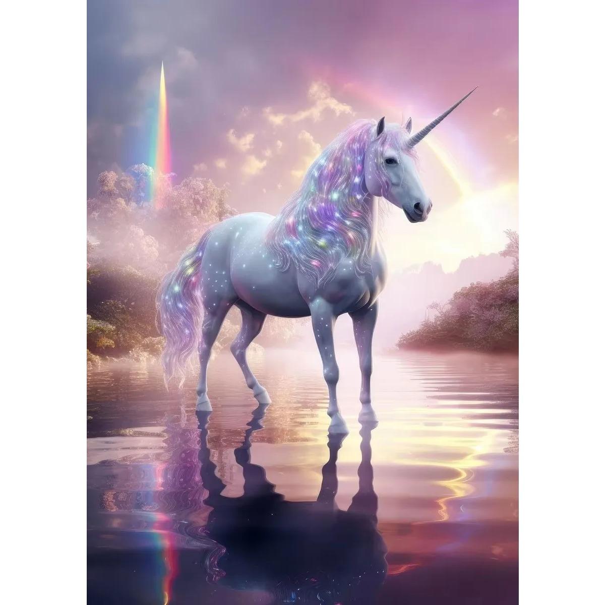 

Красивый розовый волшебный единорог красочный пегас абстрактный постер холст картины настенное искусство картины домашний декор 30x45cm No Frame