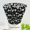 Biodegradable Halloween Paper Straws with Skull and Pumpkin Design