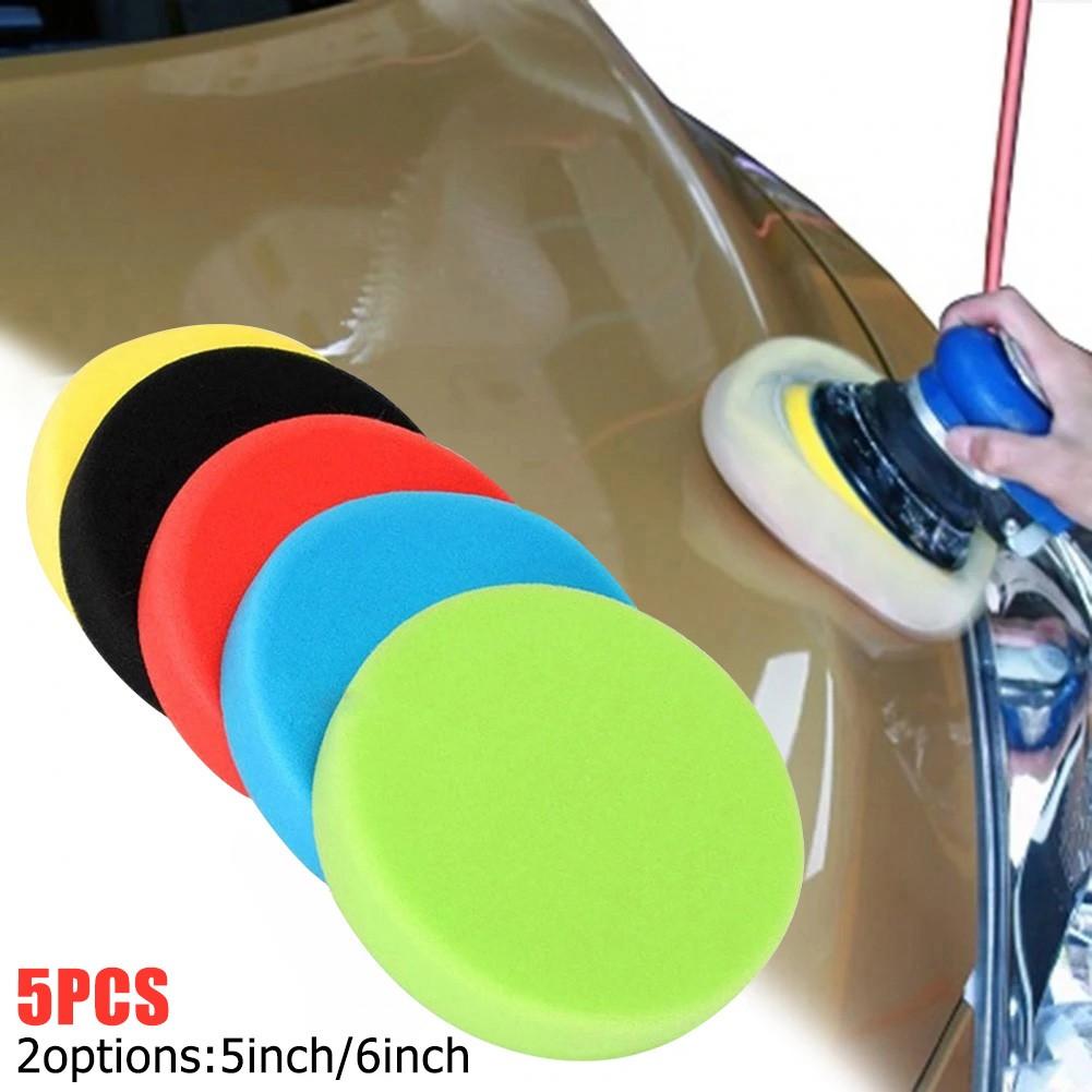 Sponge Pads Tool Sponge Polishing Pads 150mm/6inch 5* 5pcs Foam Buffing Round Flat Polishing Set Sponge Useful