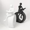 Plastic Reading Statue Modern Abstract Art Sculptures Collectibles Figurines Bookshelf Decors Accents for Home Decors