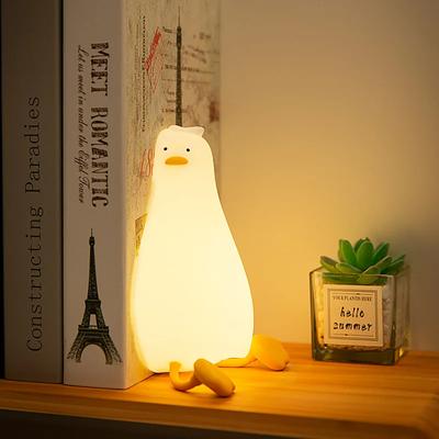 New Adorable and Cute Rechargeable Silicone Duck-shaped Night Light for Kids' Bedtime - Perfect Soft Lamp - Lovely Portable Deco