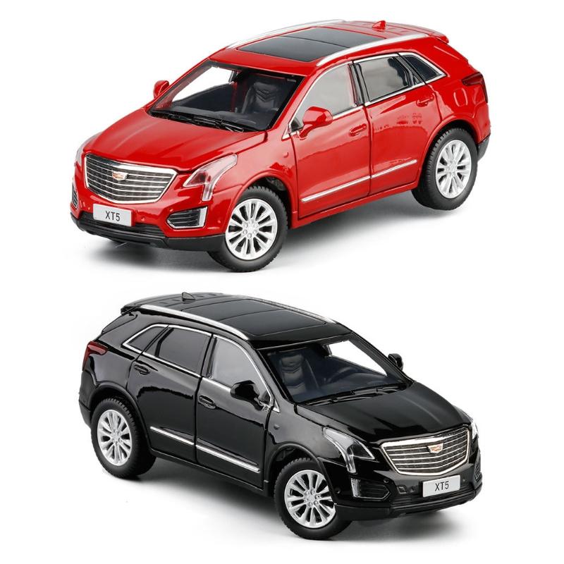 1/32 Cadillac XT5 SUV Sport Toy Car Model Diecast Alloy Vehicle Miniature Sound & Light Collection Gift for Boy Children