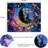 AtawLege Blacklight UV Reactive Wall Art - Moon and Star Tapestry, Sun Mandala Tapestry, Aesthetic Boho Wall Hanging for Bedroom (51.2 X 59.1 Inches)