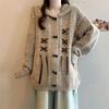 Sweaters Coat Cardigan for Women Winter Oversize Fleece Thickened Solid Color Loose Long Sleeve Knit Sweaters Coat