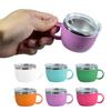 3 oz Inhoud Roestvrij Staal Waterbeker Binnenkant Staal met Handvat Mini Koffiemok Buitenkant Plastic Anti-Brandwond Draagbare Drinkbeker