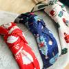 Merry Christmas Printed Knitting Knot Headband for Women Girls Party Hairbands Fashion Ladies Festival Headwear