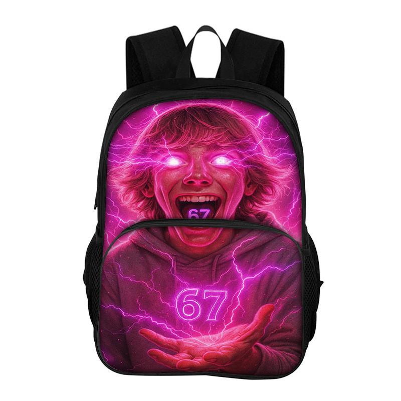 67 Printed School Backpack With Breathable Pu Material For Middle School Students