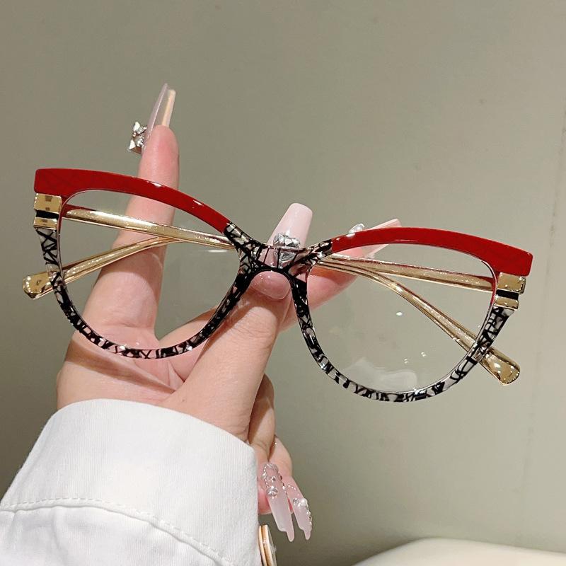Vintage Cat Eye Anti Blue Light Optical Lens Glasses Women Luxury Myopia Customize Prescription Photochromic Eye Glasses Frame