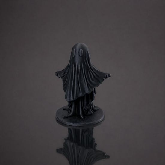 Umbra Studio 3D Printed Cute Ghost Figurine, Minimalist Home Decor, Matte Black & White Dual Colors, Stable Base for Living Room Entryway Halloween