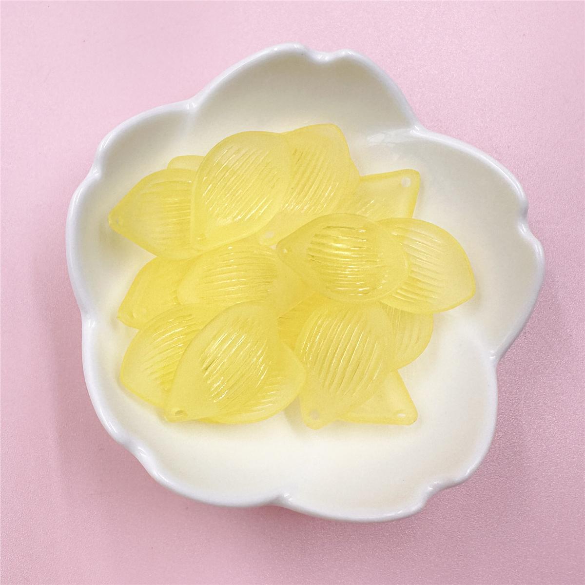 

20 шт., 16*25 м, акриловые полупрозрачные листья лотоса, разбросанные бусины, бусины-лепестки, серьги «сделай сам», головные уборы, комплект цветов, материал ручной работы жёлтый