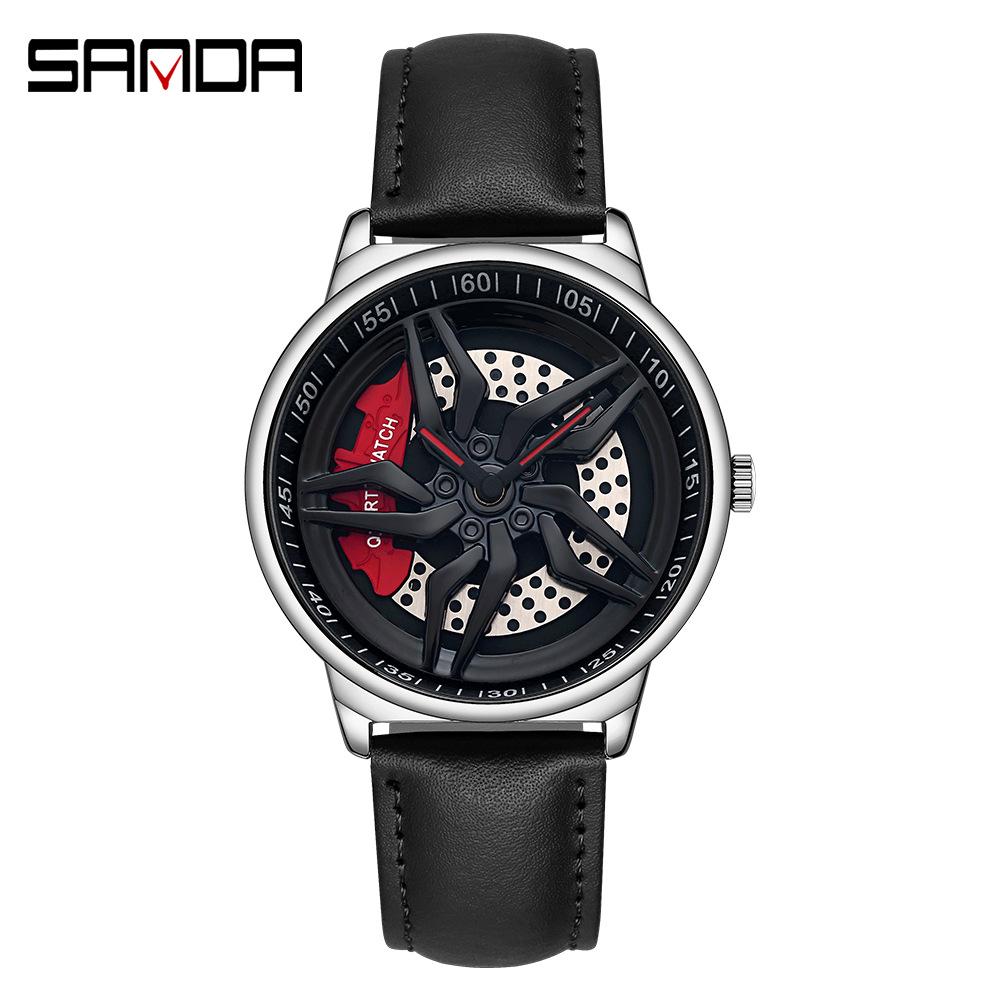 Sanda Meilleure Vente 1088 Montre pour Adolescent: Personnalisé, Cadran Rotatif 3D, Tendance, Quartz Étanche.