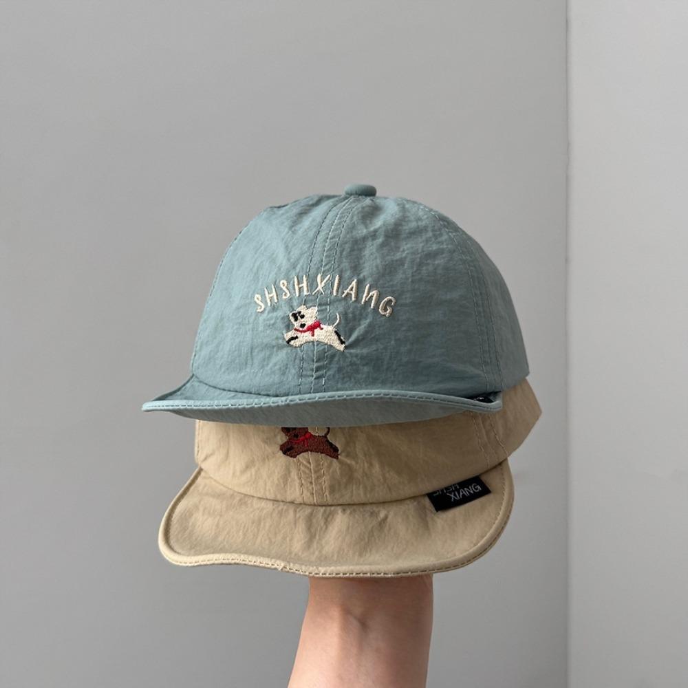 Korean Style Puppy Baseball Cap Letter Embroidery Children's Hat Summer Kid Sunhat  Girls