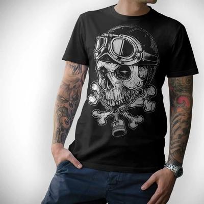 Fashion Tshirt Unisex Clothing Biker Tshirt Skull Motorrad Motorcycle Oldschool S M L Xl Xxl 3xl 4xl 5xl Unisex Summer Style