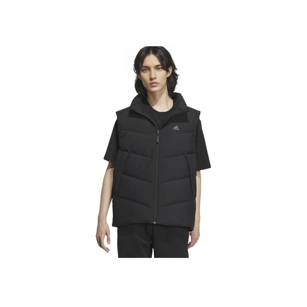 Adidas Essential Solid Stand Collar Zippered Down Vest Men Outerwear Black IS0368