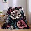 Vintage Rosen Spritzer Flanell Decke Warm Weich Halloween Weihnachten Sofa Warm Gemütlich Dekoratives Dekor Geschenk für Alle Jahreszeiten
