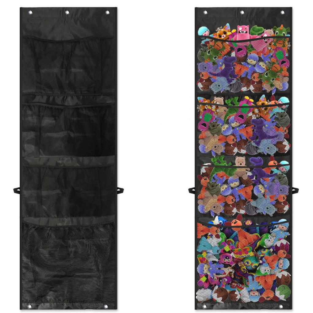 Children Toy Door Storage Bag Hanging Bags with Breathable Mesh Display Dolls Space-saving Pouch Foldable Organizer Bathroom