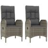VidaXL Outdoor Chairs 2 Pcs Woven Resin Grey 46219