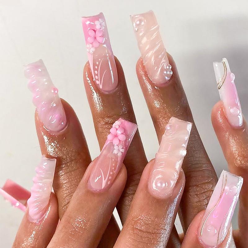 

European & American Style 3D Gradient Handmade Press-On Nail Tips
