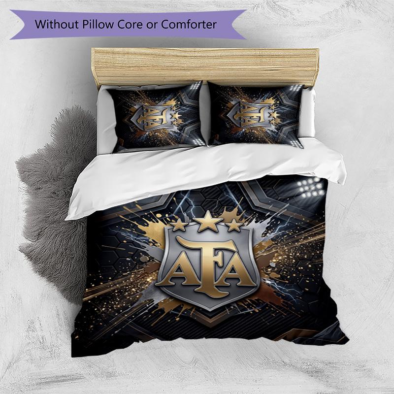 Argentina Football Printed Bedding 3 Piece Set Cozy Breathable Bed Cover Set As Housewarming Holiday Gift