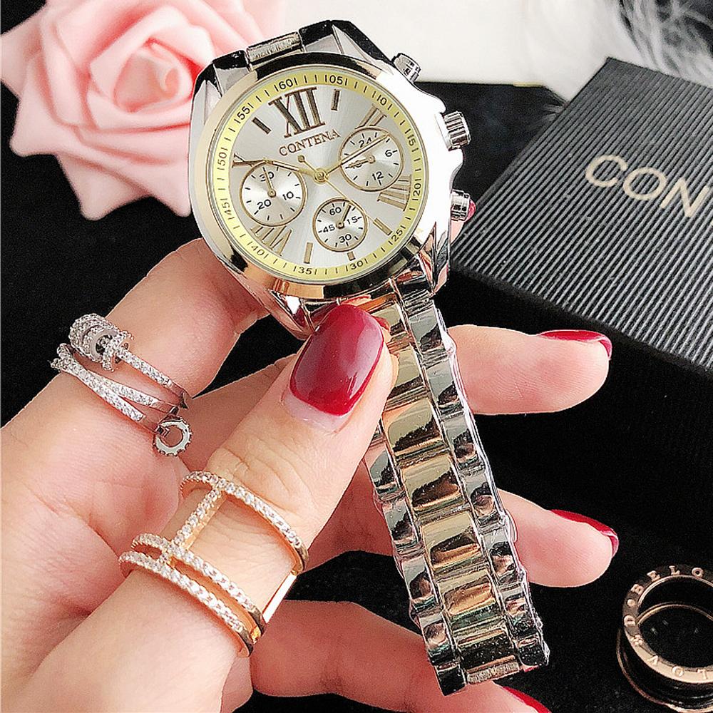 New Luxury Brand CONTENA Quartz Watch European Fashion Watch Women Reloj Mujer Casual Stainless Steel Ladies Clock MK11