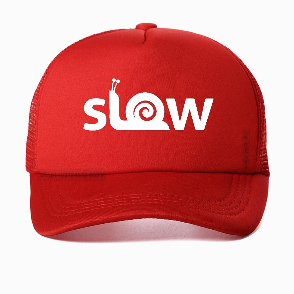 

Funny Slow Snail Print baseball cap fashion Graphic Unisex Women Breathable Sports hat outdoor casual mesh trucker hat Adjustable