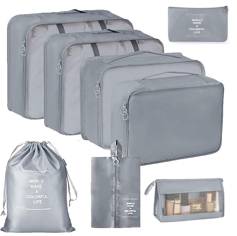 Seven-Piece Travel Storage Set: Wash Bag, Clothes, Underwear Organizer & Folding Sub-Pack