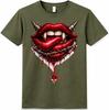 Gothic Vampire Lips T Shirt Fangs Horror Graphic Tee