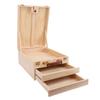 Wooden Pochade Box with 2 Drawers Adjustable Tabletop Art Easel Storage Box for 24 Inch Canvas Painting Sketching
