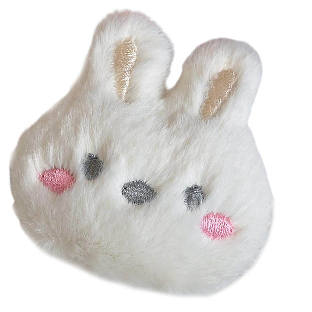 Cartoon Plush Rabbit Head Brooch Soft and Comfortable Clothes Badge for Kids Teens and Adults Fashion Backpack Accessory