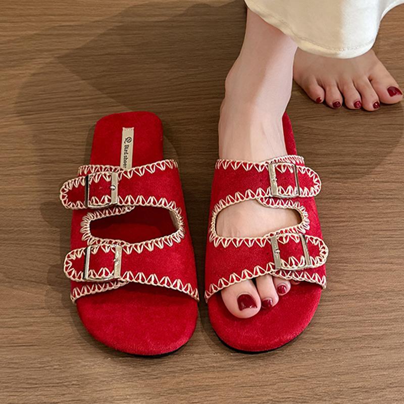 Flats Women Slippers Fashion Dress Shoes Designer New Summer Woman's Sandals 2025 Casual Cozy Slides Brand Sandalias De Mujer