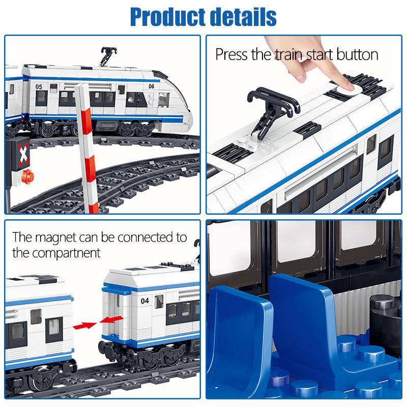 941pcs City Electric Harmony Rail Remote Control Building Blocks Train Track RC Car Brick Toy for Boy