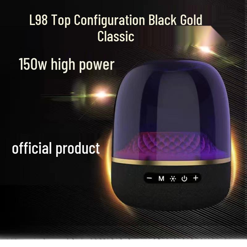 L-98 Fifth Gen Bluetooth Glass Speaker with High-Quality Sound & Subwoofer, Desktop Atmosphere Light