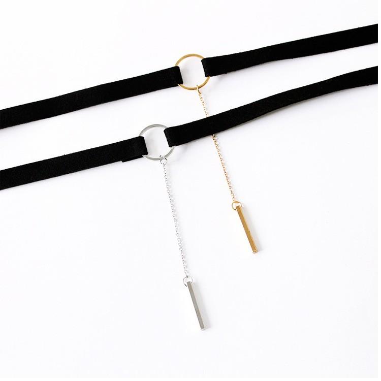 Svart nyckelbenshalsband Klädtillbehör