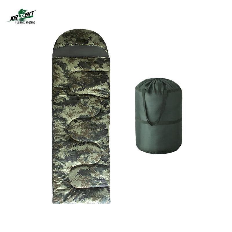 xeTen Outdoor Camouflage Envelope Sleeping Bag with Hood