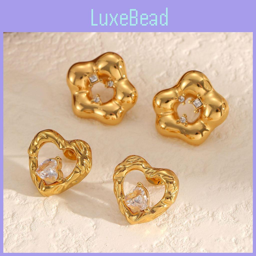 Geometric Stainless Steel Earrings For Women With Plating In Modern Light Luxury Style