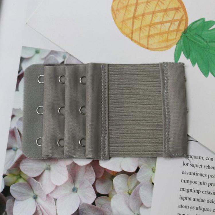 

Эластичный удлинитель бюстгальтера из нержавеющей стали, трехрядный, с тремя крючками Silver Gray