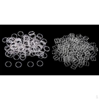 200x 8er BH-Ringe und Bikini-Verschlüsse, Schnallen, Schiebeverschlüsse, Kunststoff