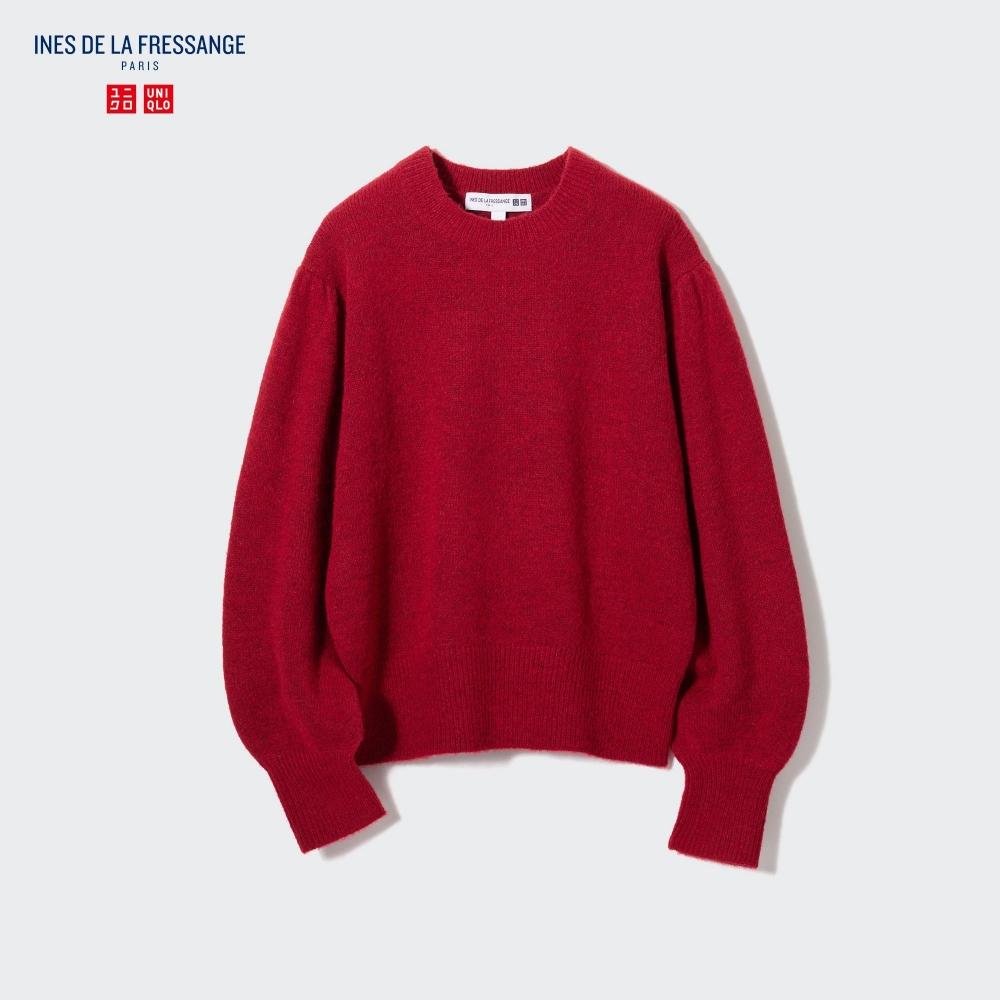 

UNIQLO JAPAN Свитер с круглым вырезом и пышными рукавами, длинный рукав