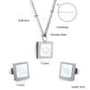 Stainless steel jewelry set niche design square white shell butterfly earrings necklace two-piece set