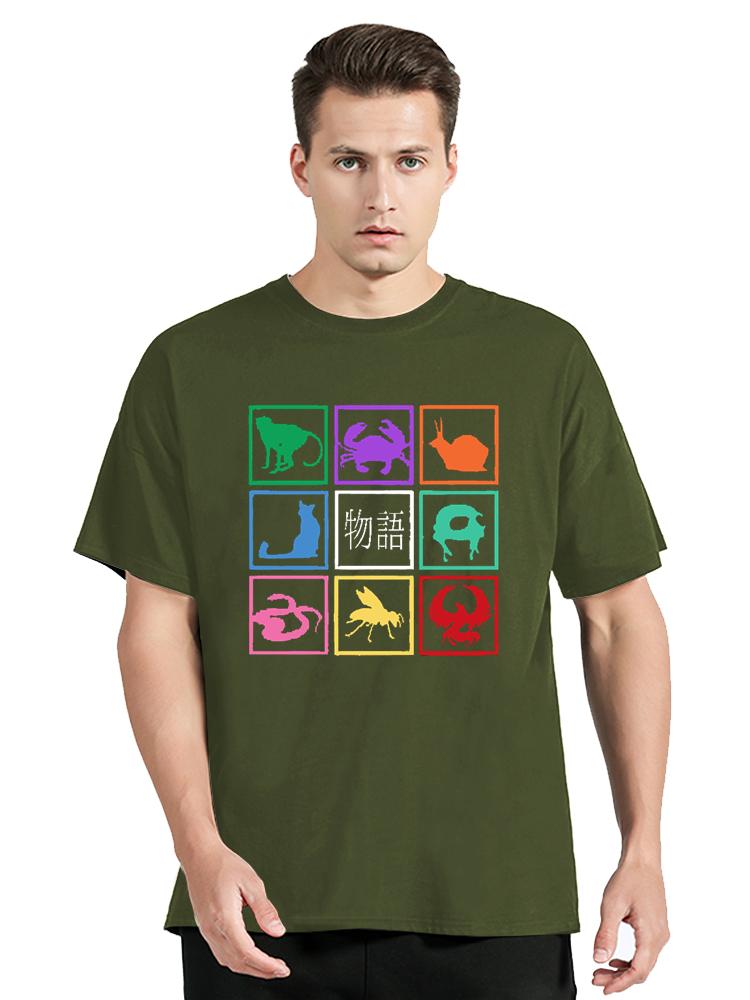 

Japanese Manga Monogatari Series Graphic Print T-shirt Unisex Tops Tees Cotton Oversized Fitness T Shirt Streetwear Clothing 4XL