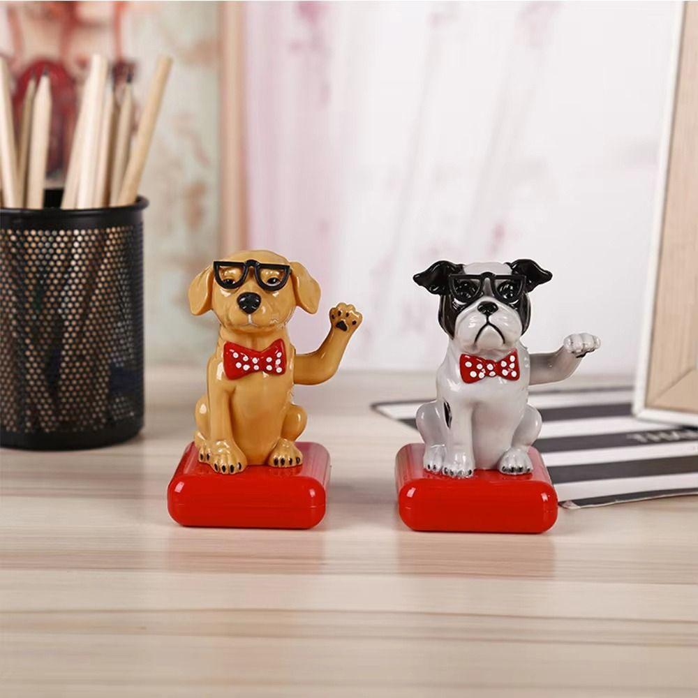 Solar Power Solar-powered Dog Car Ornament Cartoon Dog Car Dashboard Decoration  For Automotive