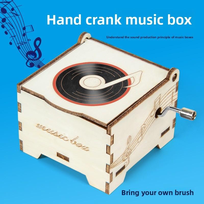 Science Experiment Diy Hand Crank Music Box For Kids Stem Learning Toy Educational Gift